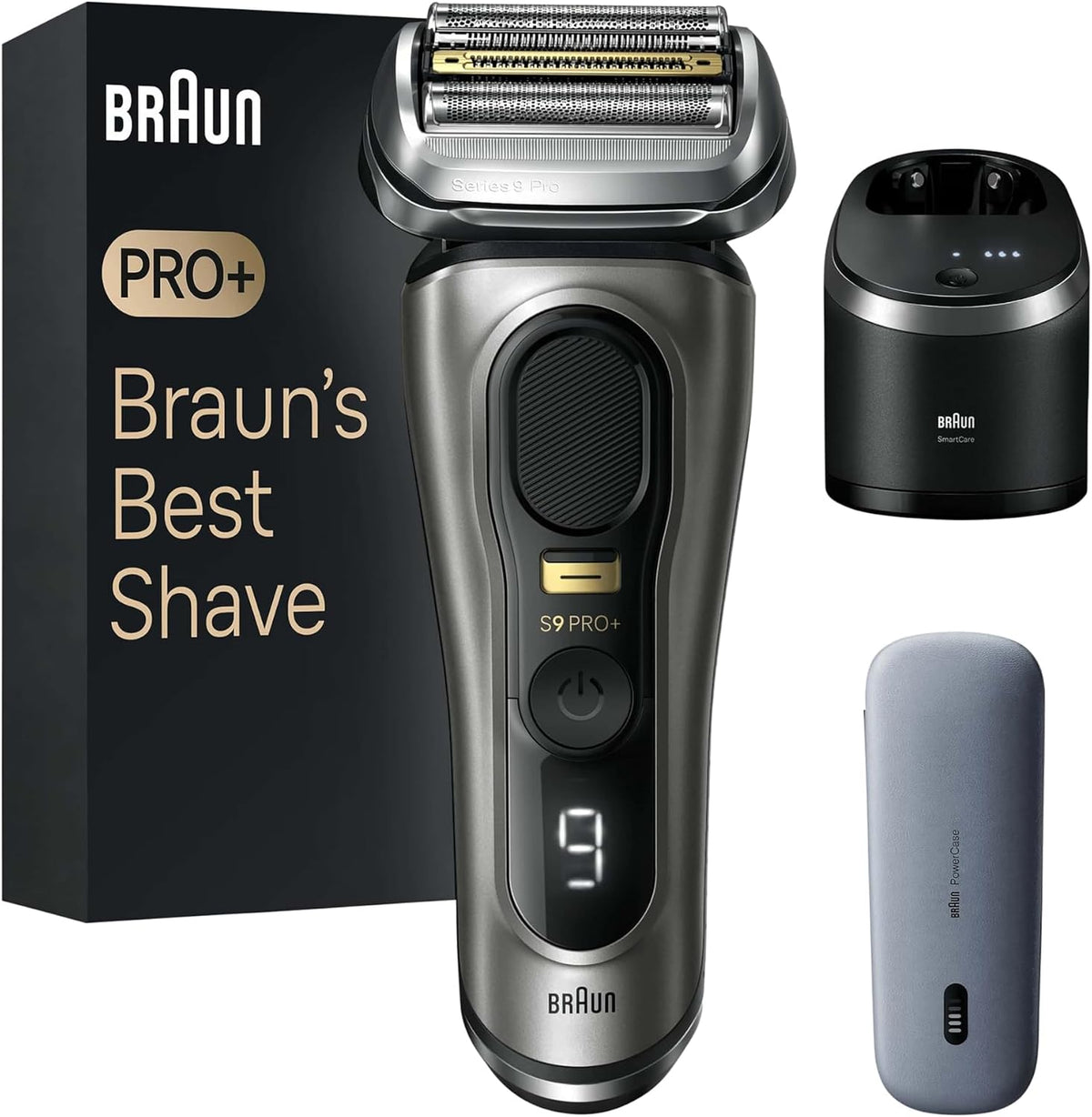 Braun Folienrasierer, wasserdicht, kabellos, aus Metall, Silber/Schwarz
