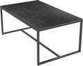 Beistelltisch, 100 × 60 × 42 cm, aus Metall, für das Wohnzimmer, Schwarz, FATIVO
