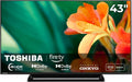 Toshiba Fernseher 43 Zoll Smart-TV, mit LED, mit WLAN, mit USB, Schwarz