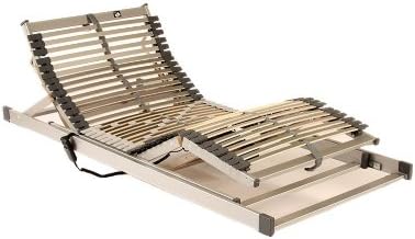 TECHNO-FLEX Lattenroste, 90 × 200 cm, verstellbar, mit Fernbedienung, Beige/Grau