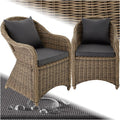 Gartenmöbel-Set, ca. 7,6 kg, aus Polyrattan, für den Garten, Natur/Grau, tectake