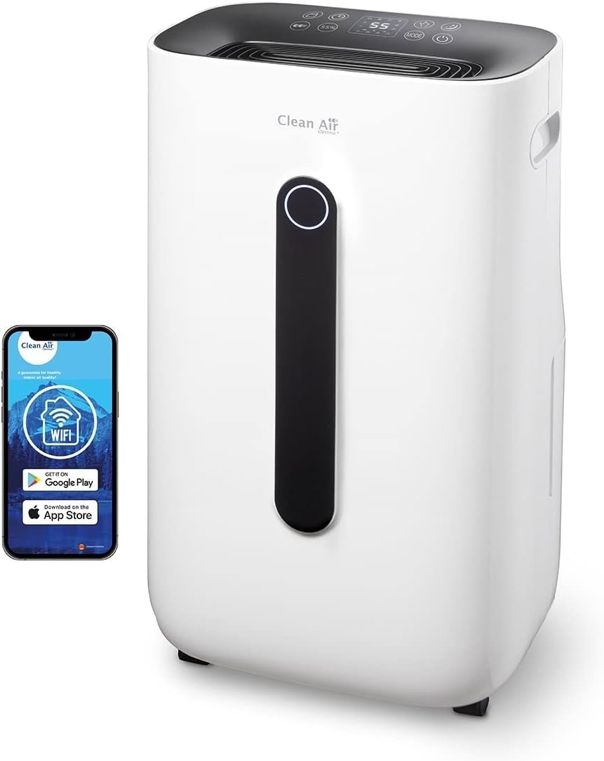 Clean Air Optima CA-705 Luftentfeuchter, 50 m², 125 m³, Weiß/Schwarz