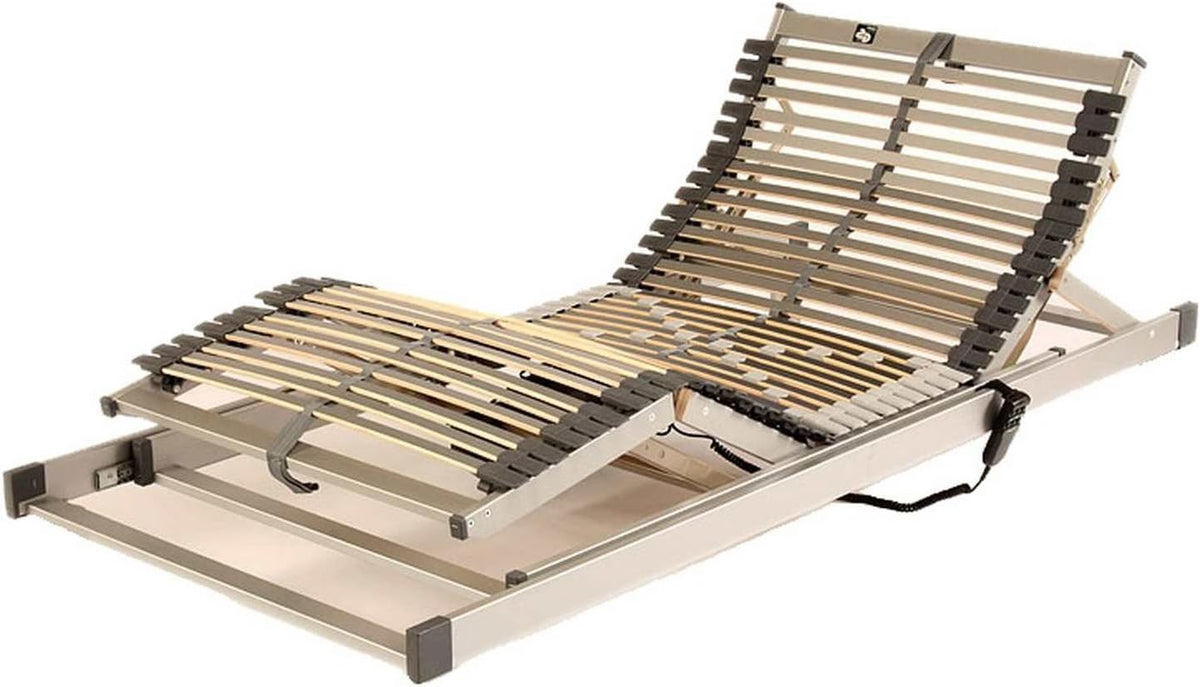 TECHNO-FLEX Lattenroste, 90 × 200 cm, verstellbar, mit Fernbedienung, Beige/Schwarz