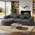 Sofa, 264 × 177 × 59 cm, aus Stoff, für das Wohnzimmer, Grau, Hawthyhome