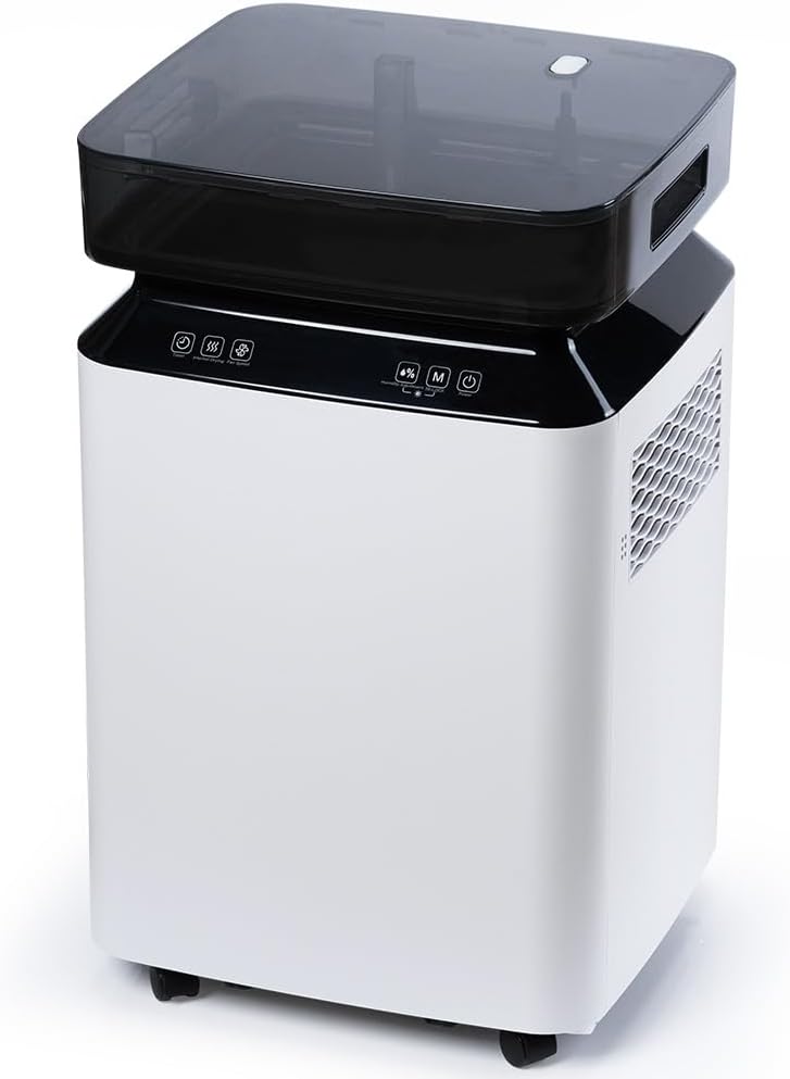 katenpo Luftentfeuchter, 80 L, 8 L, 400 m³, mit Timer, für das Schlafzimmer und das Büro, Weiß/Schwarz