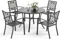 Gartenmöbel-Set, wasserdicht, verstellbar, für den Garten und den Balkon, aus Metall, Schwarz, PHI VILLA