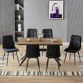 Essgruppe, 140 × 80 × 76 cm, aus Metall, verstellbar, für das Wohnzimmer und die Küche, Schwarz/Braun, LEWE
