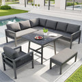 Sofa, wasserabweisend, aus Glas, für den Garten und die Terrasse, Grau, Lahoomu