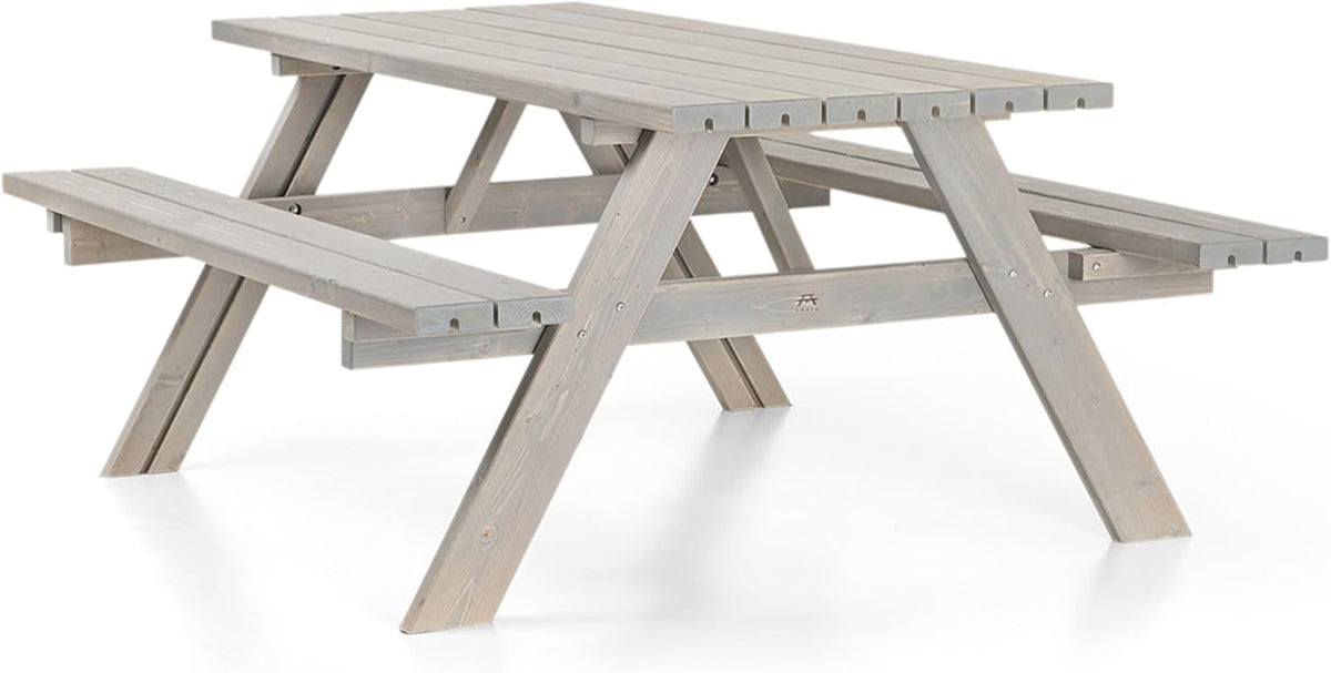 Picknicktisch Klassischer Design, klappbar, für den Garten und die Terrasse, Grau, AMATA