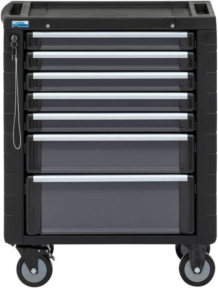 Werkzeugschränke Werkzeugwagen, 210 kg, aus Glas, Schwarz/Anthrazit, Küpper