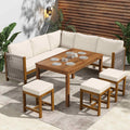 Gartenmöbel-Set, für den Garten und die Terrasse, aus Polyrattan, Beige, Lahoomu