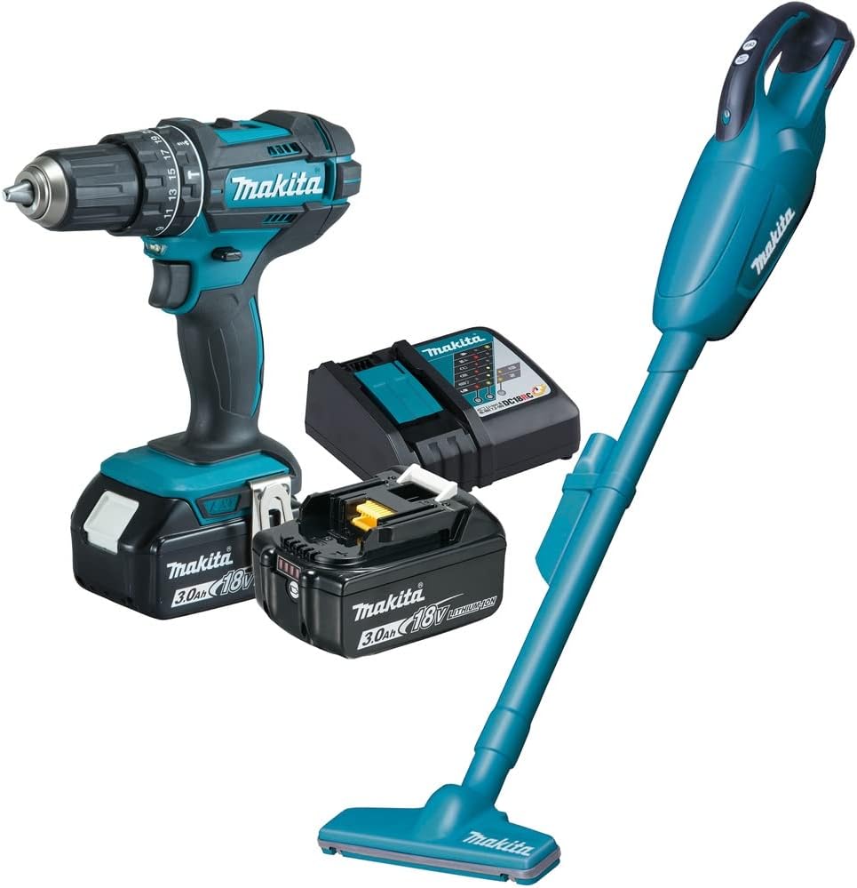 Makita DLX2422 Werkzeugsets, 18 V, 3,0 Ah, Schwarz/Blau