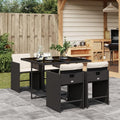 Gartenmöbel-Set, aus Polyrattan, wasserdicht, klappbar, für den Garten, Schwarz/Creme, Verderoom