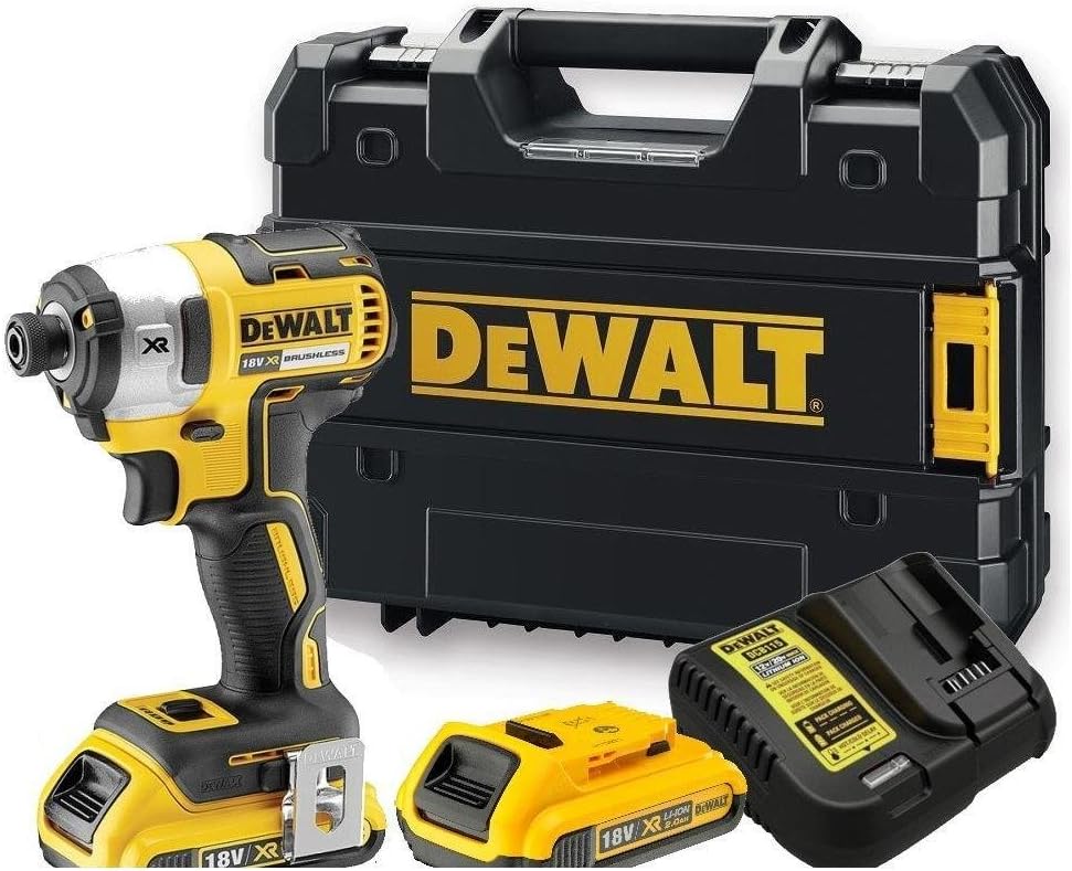 DEWALT DCF887D2 Schlagbohrmaschinen, 2,0 Ah, verstellbar, bürstenlos, Schwarz/Gelb