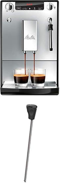 Melitta E953-102 Kaffeevollautomat, höhenverstellbar, Silber/Schwarz, aus Edelstahl und Stahl