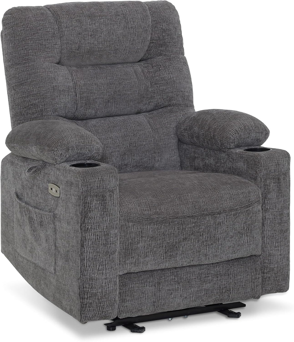 Sessel, aus Stoff, verstellbar, mit USB, für das Wohnzimmer, Grau, M MCombo