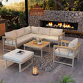 Gartenmöbel-Set, aus Kunststoff und Stoff, für den Garten und die Terrasse, Beige/Khaki, Dolamaní