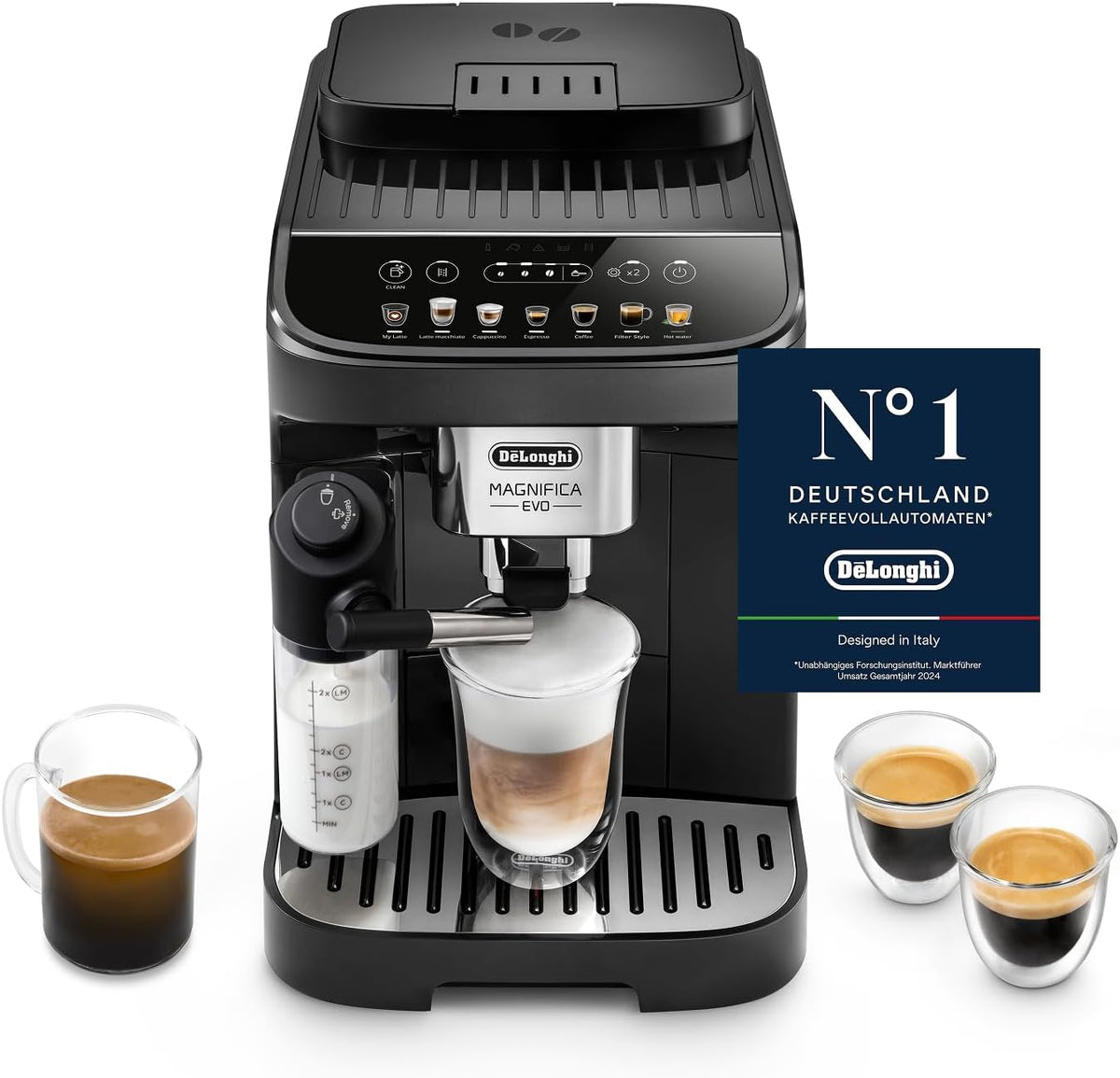 Kaffeevollautomat ECAM292.81.B, Schwarz/Silber, mit LED