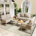 Gartenmöbel-Set, verstellbar, für den Garten, Beige, DRIXNO