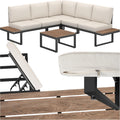 Gartenmöbel-Set Gartenlounge Set 4, aus Aluminium, verstellbar, wasserabweisend, für den Garten und die Terrasse, Beige/Braun/Schwarz, tectake