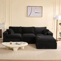 Sofa, 268 cm, aus Stoff, für das Wohnzimmer, Schwarz, Litbird