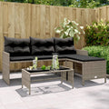 Sofa, aus Polyrattan, für den Garten und den Balkon, Schwarz/Grau, Verderoom