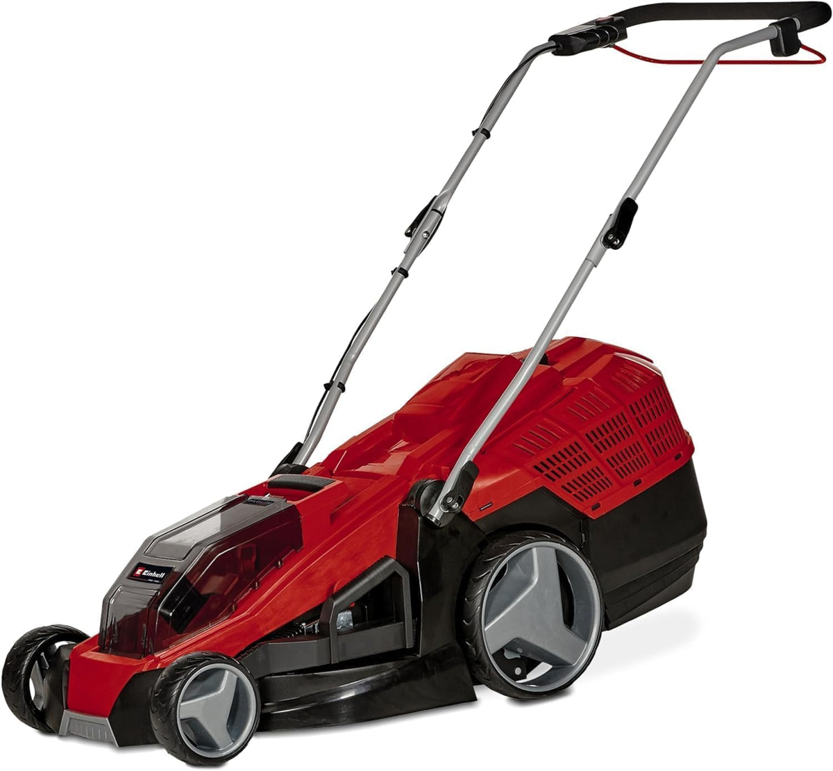 Einhell Rasenmäher, 25–75 mm, 63 L, 36 V, 600 m², ohne Akku, klappbar, höhenverstellbar, Rot/Schwarz
