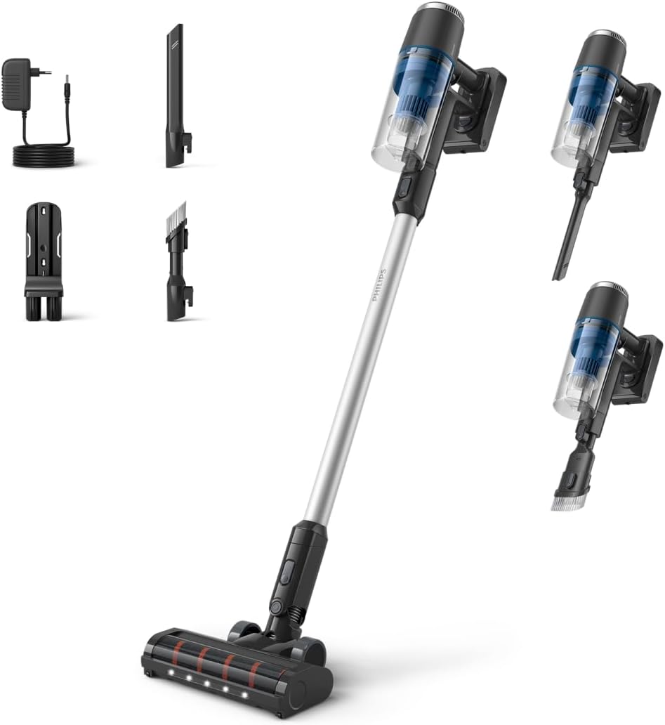 Philips XC3032/01 Staubsauger, mit LED, kabellos, Silber/Schwarz