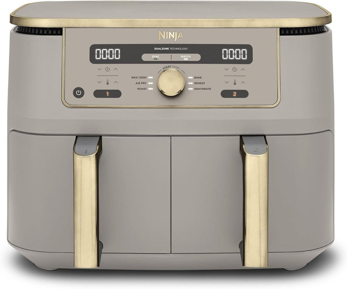 Ninja in-1 Heißluftfritteuse, 9,5 L, Stein/Gold