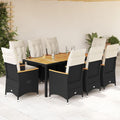 Gartenmöbel-Set, wasserdicht, verstellbar, aus Polyrattan, für den Garten, Schwarz/Natur/Beige, Sufrk