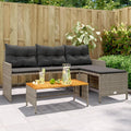 Sofa, für den Garten und den Balkon, aus Polyrattan, Grau/Schwarz, Verderoom