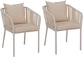Mendler HWC-N41 Lounge-Stühle, wasserabweisend, für den Garten, aus Aluminium, Creme