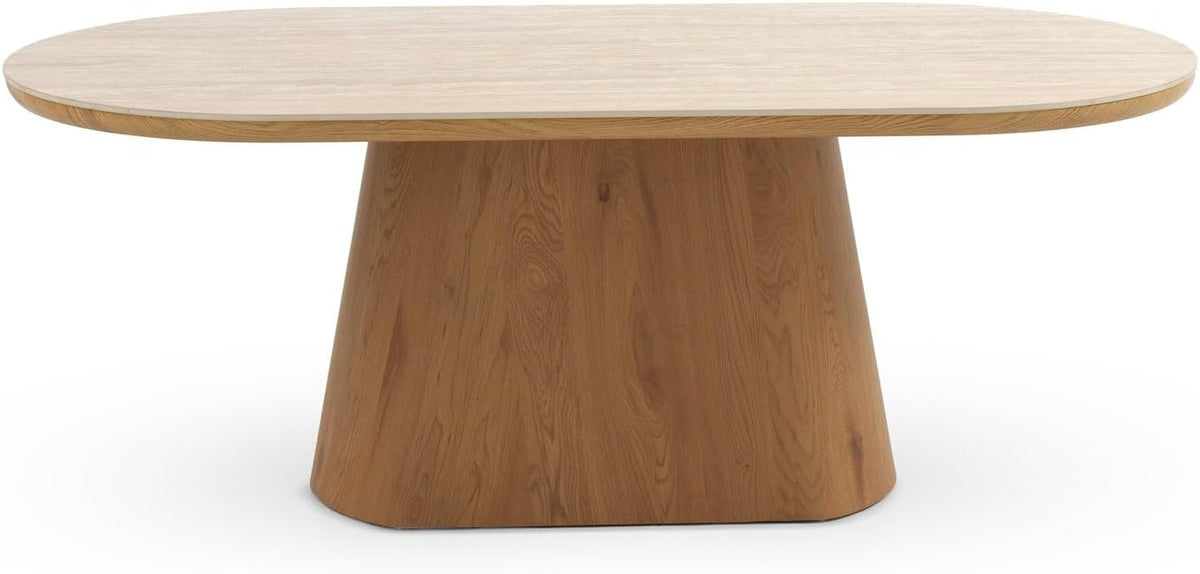 Esstisch, aus Keramik, Beige/Hellbraun, GEESEHOME