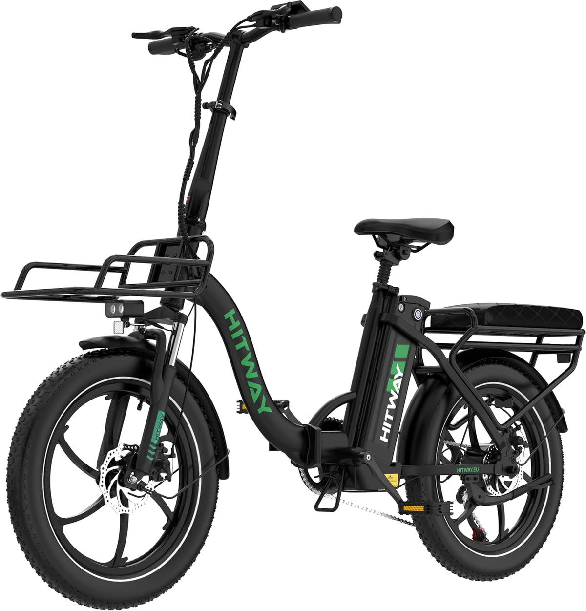 HITWAY IP54 E-Bike, 250 W, 20 Zoll, klappbar, mit App-Steuerung, Schwarz