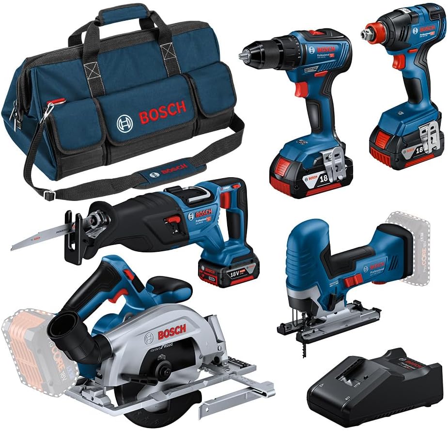 Bosch Akku-Bohrschrauber, 18 V, 4.0 Ah, kabellos, Blau/Schwarz/Rot