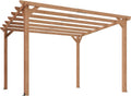 Outsunny Pergola, 3 × 3 m, 90 mm, aus Massivholz, mit 7 Querbalken, für Kletterpflanzen, für den Garten, Ahorn