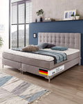 Bett boxspringbettenshop24.de, 180 × 200 cm, Grau, WELCON