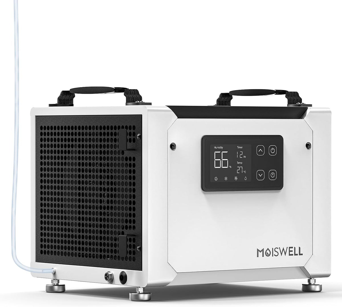 Moiswell Luftentfeuchter, 35 L, mit Timer, für das Schlafzimmer und die Küche, Weiß/Schwarz