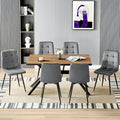 Essgruppe, 140 × 80 × 76 cm, verstellbar, für das Wohnzimmer und die Küche, aus Metall, Dunkelgrau/Schwarz, LEWE