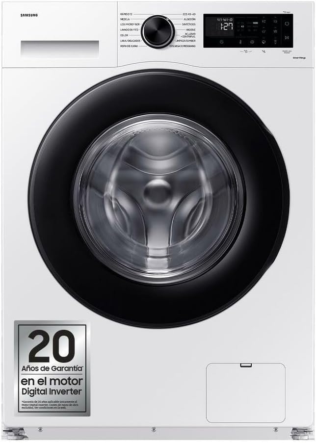 SAMSUNG WW90CGC04DAEEC Waschmaschine, 1400 U/min, 9 kg, Weiß/Schwarz