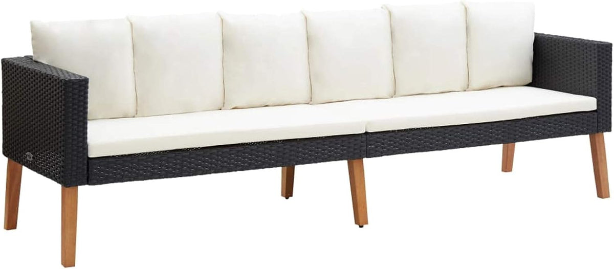 Gartenmöbel-Set, aus Polyrattan, für den Garten und die Terrasse, Schwarz/Beige, Keyroto