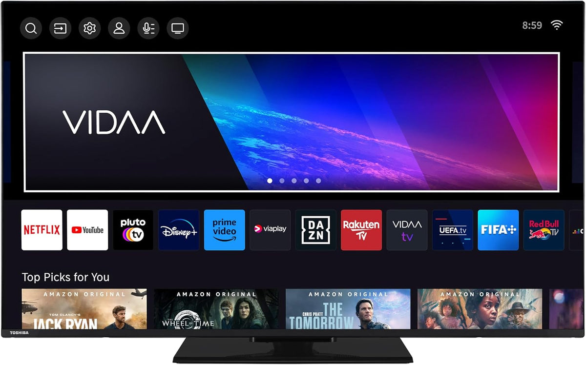 Toshiba Fernseher 50 Zoll Smart-TV, Schwarz, mit LED, mit WLAN, mit USB