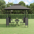 Pergola, 3 × 3 m, mit Doppeldach, wasserdicht, winterfest, für den Garten und Camping, aus Stahl und Metall, Anthrazit, Verderoom