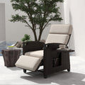 Beistelltisch, verstellbar, wasserdicht, klappbar, für den Garten und die Terrasse, aus Polyrattan, Beige/Dunkelbraun, UDPATIO
