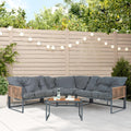 Gartenmöbel-Set, für den Garten und den Balkon, aus Polyrattan, Dunkelgrau, casa.pro