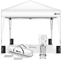 Gartenpavillon, 3 × 3 m, UV-Schutz 50+, wasserdicht, höhenverstellbar, für den Garten, Weiß, tillvex