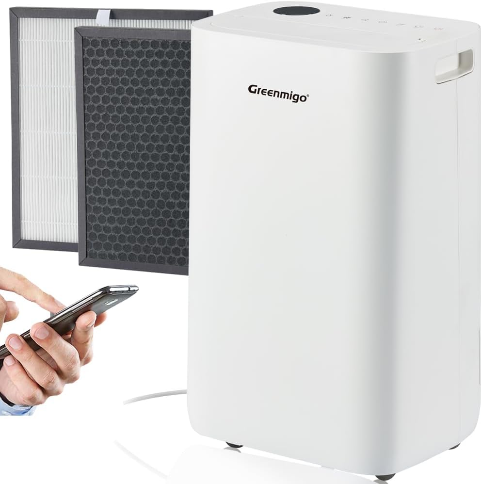 Greenmigo ALPHA-Q25 PRO Luftentfeuchter, 25 L, 4.5 L, 70 m², mit WLAN, mit Timer, Weiß