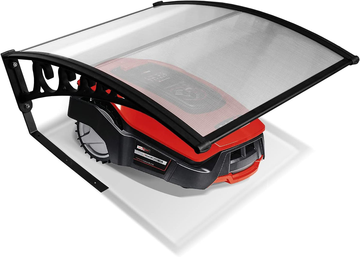 Vigevee Mähroboter, 106 × 87 × 50 cm, mit Garage, wasserdicht, Schwarz/Rot/Transparent
