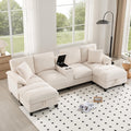 Sofa, mit Stauraum, aus Edelstahl und Stahl, für das Wohnzimmer, Beige