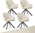 Esszimmerstuhl, aus Metall und Polyester, für das Büro und die Küche, Beige/Schwarz, Goeurvant